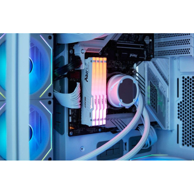 Kingston Пам'ять ПК DDR5 16GB 5600 FURY Beast RGB EXPO Білий