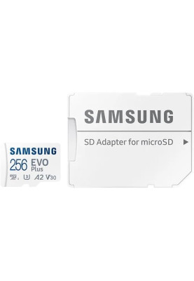 Samsung Мапа пам'яті Samsung microSD 256GB C10 UHS-I R130MB/s Evo Plus + SD
