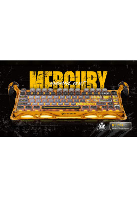 GravaStar x Kailh Speedy Клавіатура механічна Mercury K1 Pro 80keys, Mint, BT/WL/USB, жовтий
