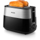 Philips Тостер Daily Collection, 830Вт, пластик+ метал, чорний+нерж