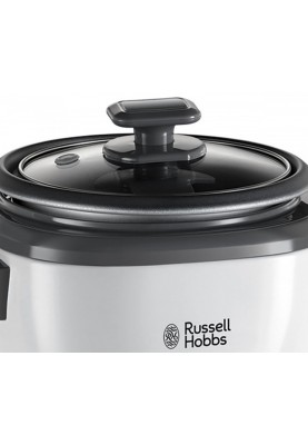 Russell Hobbs Рисоварка, 200Вт, чаша-0,7л, механічне керування, знімна кришка, нерж. сталь, чорно-біла