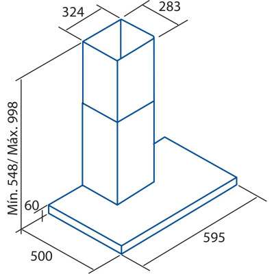 Cata Витяжка T-подібна, 60см, 1065м.куб/год, Legend 6000 xgbk, чорний