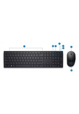 Dell Комплект Pro Wireless Keyboard and Mouse - KM5221W - Ukrainian (QWERTY)