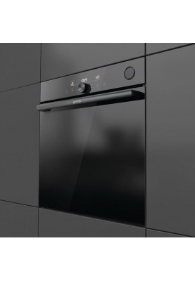 Gorenje Духова шафа електрична, 77л, A+, пара, дисплей, Wi-Fi, чорний