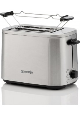 Gorenje Тостер 800Вт, підігрів, розморожування, пластик, сріблястий