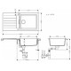 Hansgrohe Мийка кухонна S52, граніт, прямокутник, з крилом, 980х480х190мм, чаша - 1, врізна, сірий камінь