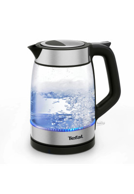 Tefal Електрочайник Glass Kettle 1.7л, скло, з підсвіткою, чорно-срібний