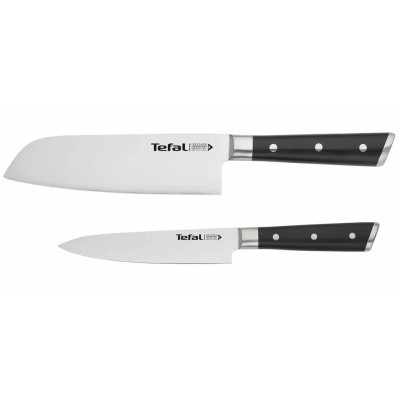 Tefal Набір ножів Ice Force, 2шт, нержавіюча сталь, пластик, чорний Tefal Набір ножів Ice Force, 2шт, нержавіюча сталь, пластик, чорний