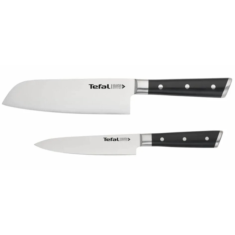Tefal Набір ножів Ice Force, 2шт, нержавіюча сталь, пластик, чорний