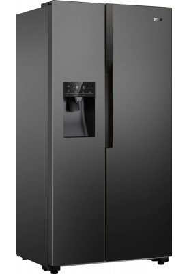 Gorenje Холодильник SBS, 179x68x91см, 2 дв., Х- 368л, М- 167л, A++, NF Plus, Інвертор, диспенсер, Дисплей, чорний