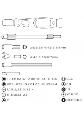 Neo Tools Набір біт з бітотримачем, 1/4", 53шт, прецизійні