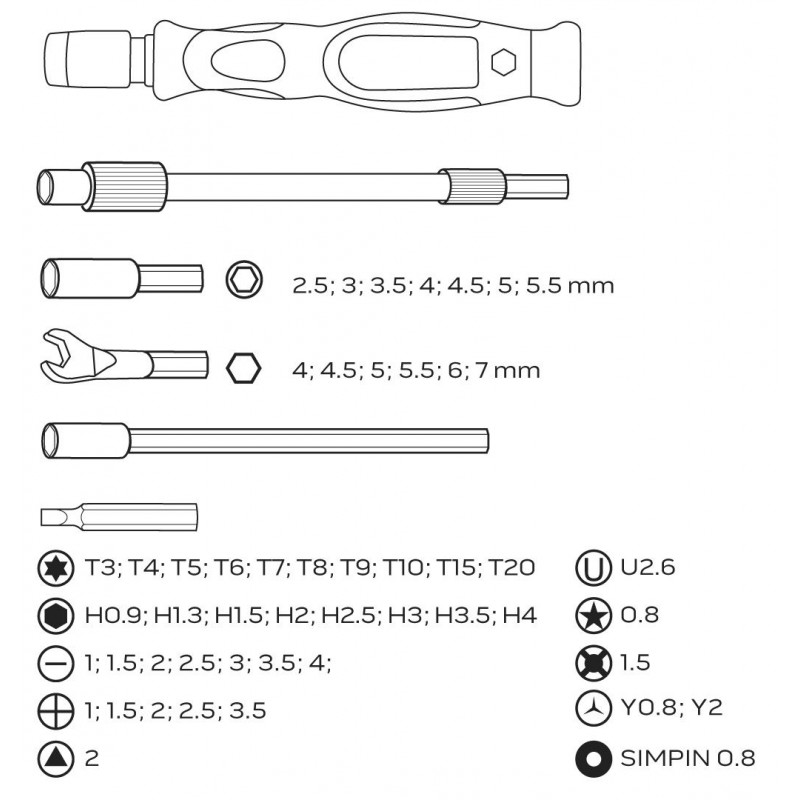 Neo Tools Набір біт з бітотримачем, 1/4", 53шт, прецизійні