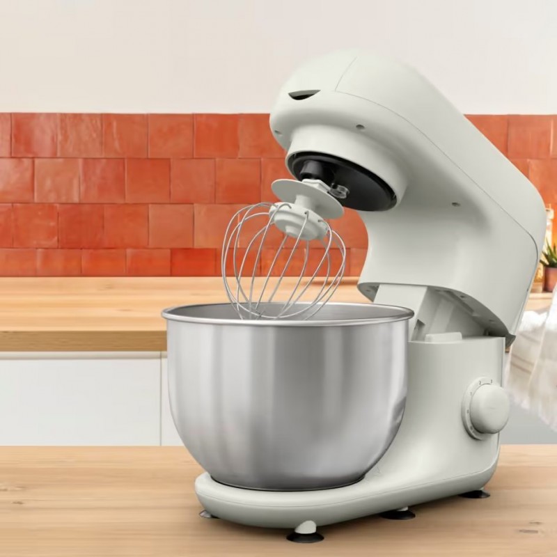 Tefal Міксер планетарний Bake Essential 800Вт, насадки-3, чаша-нерж., метал, 4.8л, білий