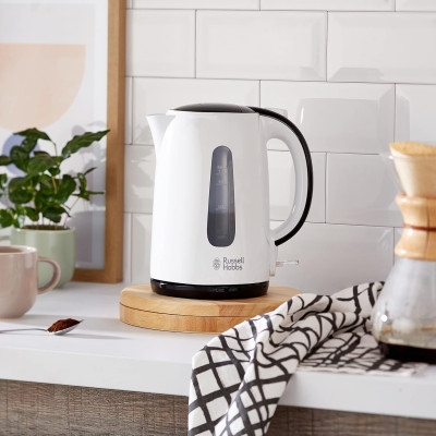 Russell Hobbs Електрочайник My Breakfast 1.7л, пластик, біло-чорний