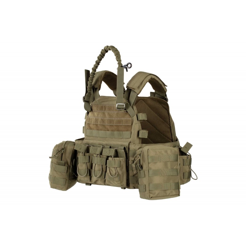 2E Tactical Плитоноска, Тип 1, з кишенями для бічного захисту і підсумками, Молле, зелена