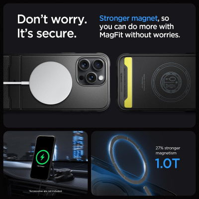 Spigen Чохол для Apple iPhone 15 Pro Max Rugged Armor MagFit, Matte Black