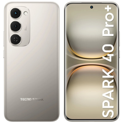 TECNO Смартфон Spark 40 PRO+ (KM7) 6.78" 8/256ГБ, 2SIM, 5200мА рік, Moon Titanium