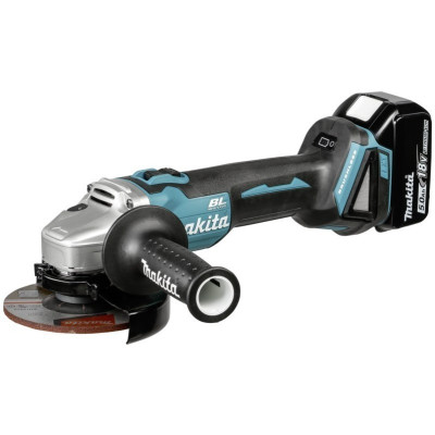 Makita Шліфмашина кутова DGA504RTJ, акумуляторна, 18 В, 5 Аг, 8500 об/хв, 125 мм, 2.3 кг