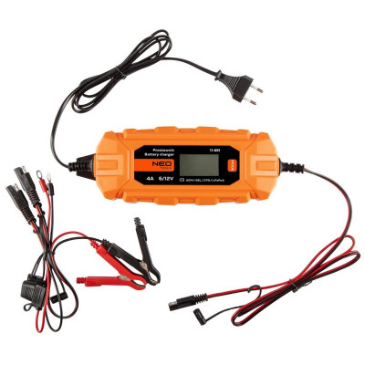 Neo Tools Зарядний пристрій автоматичний, 4A/70Вт, 3-120Ah, для кислотних/AGM/GEL акумуляторів