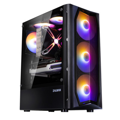 Zalman Корпус N4 Rev.1, без БЖ, 1xUSB3.0, 2xUSB2.0, 3x140mm RGB fans, 3x120mm RGB fans, TG Side Window, ATX, чорний