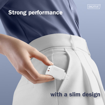 Digitus Зарядний пристрій GaN 1хUSB-C, 1хUSB-A, 30W