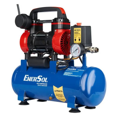 EnerSol Компресор повітряний  ES-AC100-8-2OF безолійний 0.75кВт, 8л, 100л/хв, 8бар, 10кг