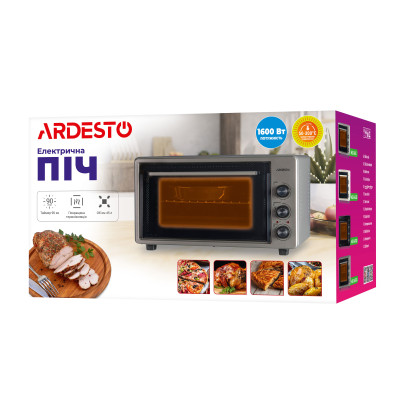 ARDESTO Електрична міні-піч Ardesto MEO-S45FGG - 1600Вт/45 л./конвекція/таймер/подвійне скло/сіра