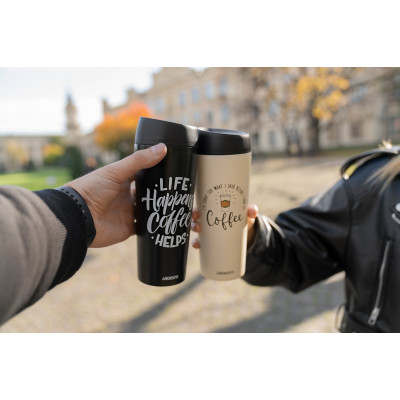 ARDESTO Термокухоль Coffee Time 450 мл, нержавіюча сталь, чорний