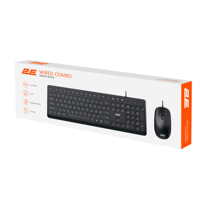 2E Комплект клавіатура та миша MK405 USB-A, EN/UK/RU, чорний