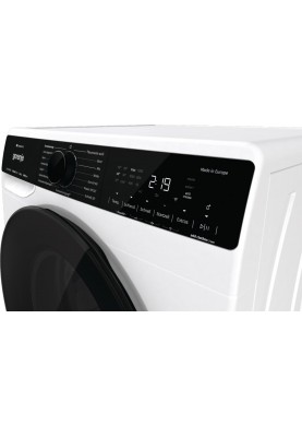 Gorenje Пральна машина фронтальна, 8кг, 1400, A+++, 55см, дисплей, інвертор, пара, Wi-Fi, білий