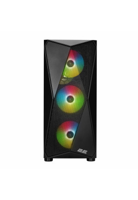 2E Gaming Корпус Aruba G3313W, без БР 1xUSB3.0, 2xUSB2.0, 5x120мм ARGB, VGA 300мм, LCS ready, HUB, TG Side Panel, ATX, чорний