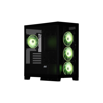 2E Gaming Корпус Fantom GK701B без БЖ 2xUSB3.0, 1xUSBType-C, 4x120мм ARGB, VGA 400мм, LCS ready, контролер з пультом, TG Side/Front Panel, mATX, чорний
