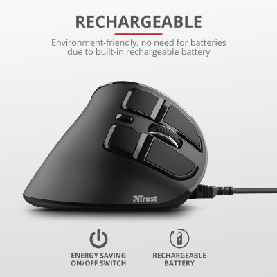 Trust Миша Voxx Rechargeable Ergonomic, WL, чорний Trust Миша Voxx Rechargeable Ergonomic, WL, чорний