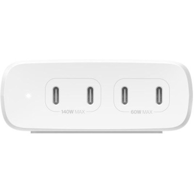 Belkin Зарядне пристрій мережевий 200Вт 4хUSB-С GAN PD PPS, білий
