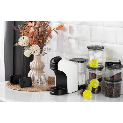 ARDESTO Кофеварка капсульна, 0.8л, капсули Nespresso, Nescafe Dolce Gusto, мелена кофе, сенсорне керування, білий