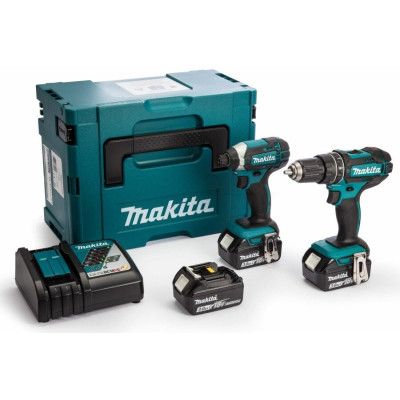 Makita Набір акумуляторних інструментів DLX2131JX1 (DHP482Z, DTD152Z, DC18RC, акум BL1830х3 шт-3.0 Аг., кейс Makpac), LXT Makita Набір акумуляторних інструментів DLX2131JX1 (DHP482Z, DTD152Z, DC18RC, акум BL1830х3 шт-3.0 Аг., кейс Makpac), LXT