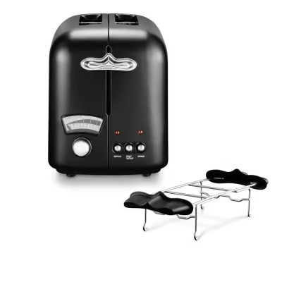 Delonghi Тостер Argento 800Вт, нержав., нековзні ніжки, чорний