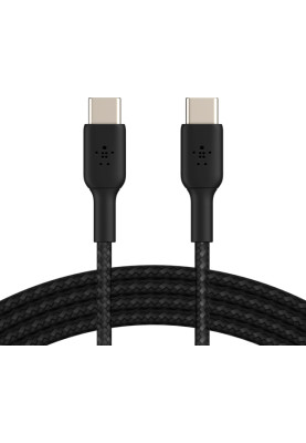 Belkin Кабель USB-C > USB-C заряджання/синхронізації 1м, 60Вт, Type-C, плетен, чорний