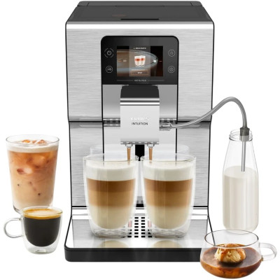 Krups Кавомашина Intuition Experience Hot&Cold, 3л, зерно, автомат.капучинатор, дисплей, авторецептів - 7, сенcор.керування, сріблястий