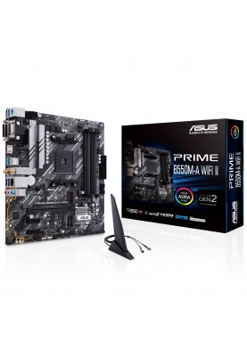 ASUS Материнcька плата PRIME B550M-A WIFI II sAM4 B550 4xDDR4 M.2 HDMI DP D-Sub Wi-Fi BT mATX