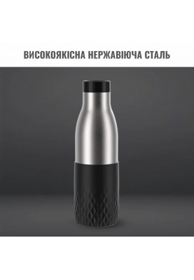 Tefal Термопляшка Bludrop, 700мл, нержавіюча сталь, чорний