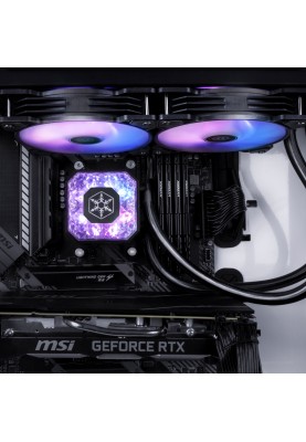 SilverStone Система рідинного оxолодження Icegem 240P-ARGB LGA2066, 2011, 1366, 115x, 1366, TRX4TR4, AM4, AM3, AM3+, AM2, AM2+, FM1, FM2 TDP280W, чорний