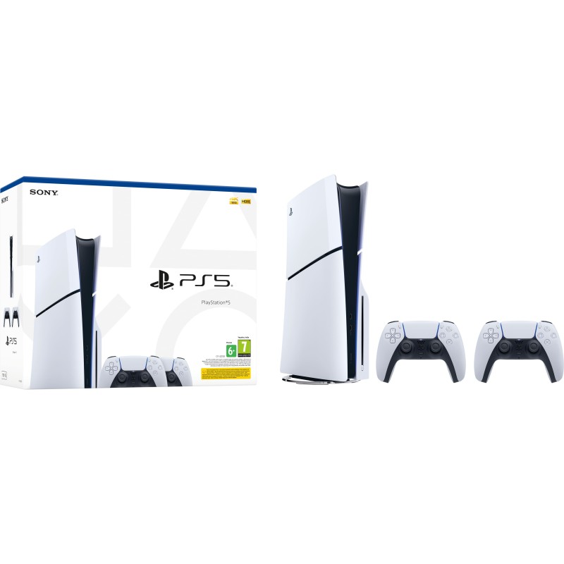 PlayStation Ігрова консоль 5 Slim Blu-ray (2 геймпади Dualsense)