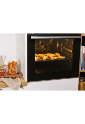 Gorenje Духова шафа електрична, 77л, A+, пара, дисплей, готування на різних рівнях, нерж