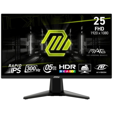 MSI Монітор MSI 24.5" MAG 255XF 2xHDMI, DP, Audio, IPS, 300Hz, 0.5ms, sRGB 120%, FreeSync