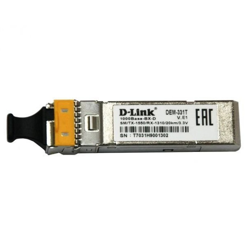 D-Link SFP-Трансівер 331T/20KM 1x1000Base-BX-D, WDM, SM, 20км, LC