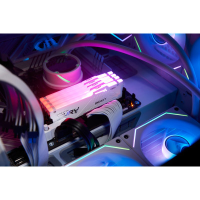 Kingston Пам'ять ПК DDR5 32GB 5200 FURY Beast Білий RGB XMP Kingston Пам'ять ПК DDR5 32GB 5200 FURY Beast Білий RGB XMP