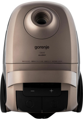 Gorenje Пилосос мішковий, 850Вт, конт пилок -3л, HEPA, сенсорне упр, телескоп трубка, бронзовий