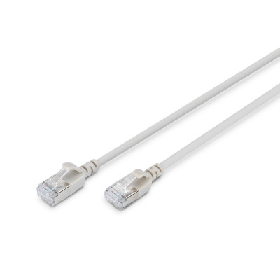 Digitus Патч-корд DIGITUS CAT 6a F-FTP Sliim, 10 м, AWG 32/7, Cu, LSZH, сірий