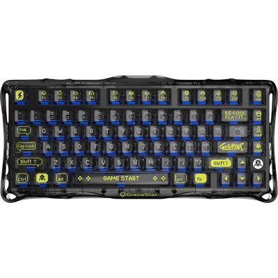 GravaStar Клавіатура механічна Mercury K1 Lite 80keys, GravaStar x BSUN Grey, BT/WL/USB, Transparent Black